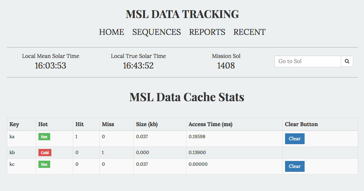 Msldata cache usage example